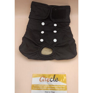 Grecle - Dog Diapers - Size Medium - Set of Three (3) Diapers - Black